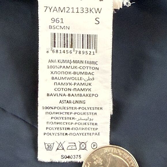 Koton Jacket Zip Up Hooded Mens SMALL Blue Outerwear Stylish European Streetwear - Picture 4 of 11